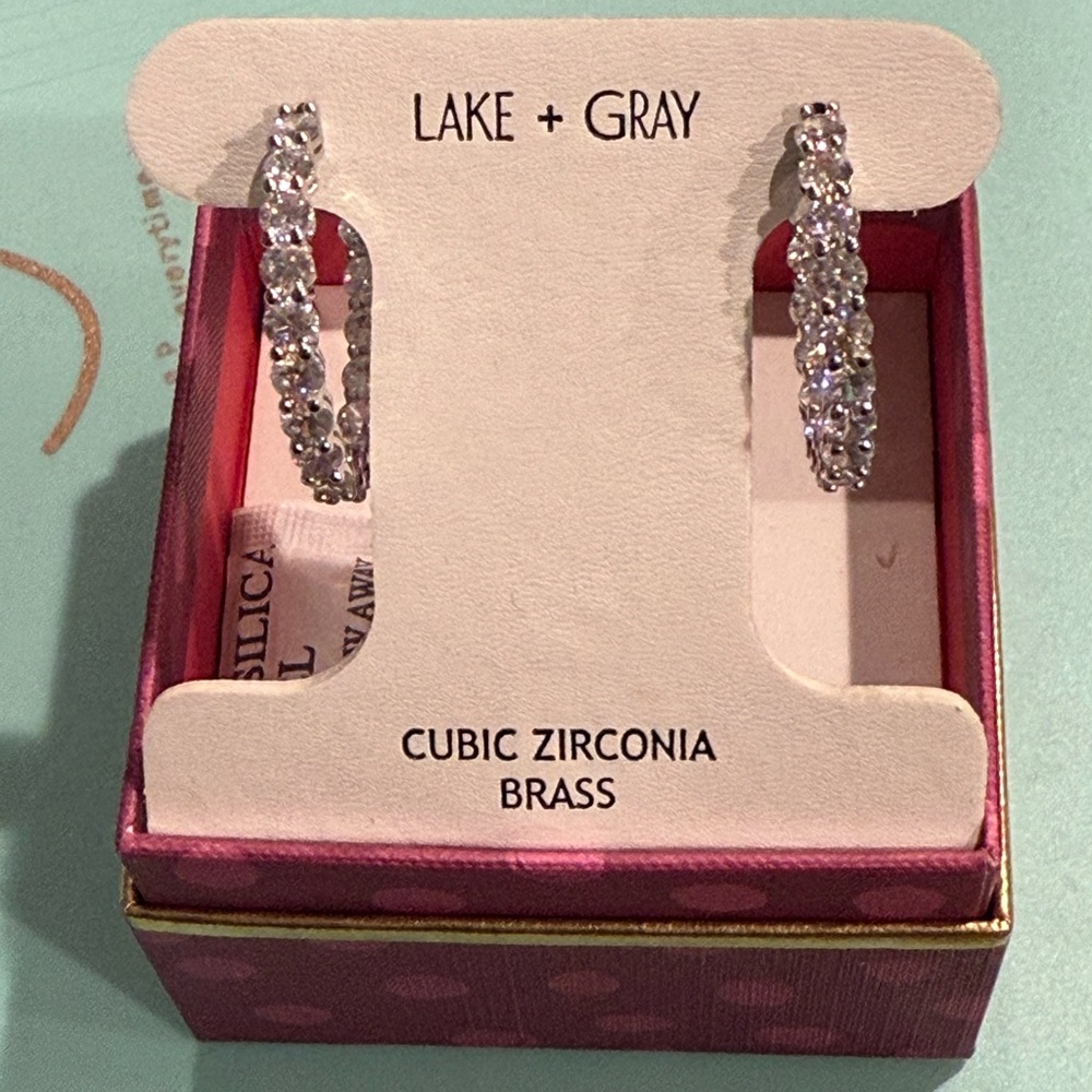 Silver Cubic Zirconia Hoop Earrings